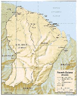 Carte de la Guyane